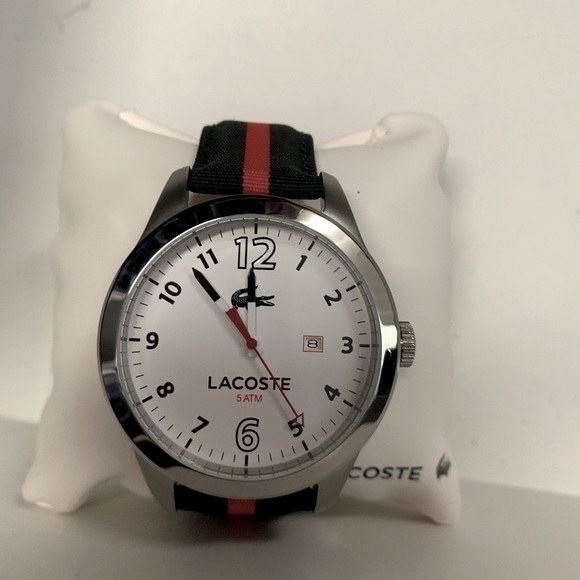 Lacoste Accessories Lacoste Watch With Black And Red Striped Band